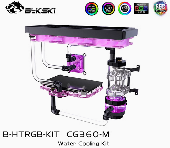 ZeroX x Bykski B-HT RGB CG360 分體式軟管/硬管水冷 CPU / 顯示卡 散熱 系列水冷套裝